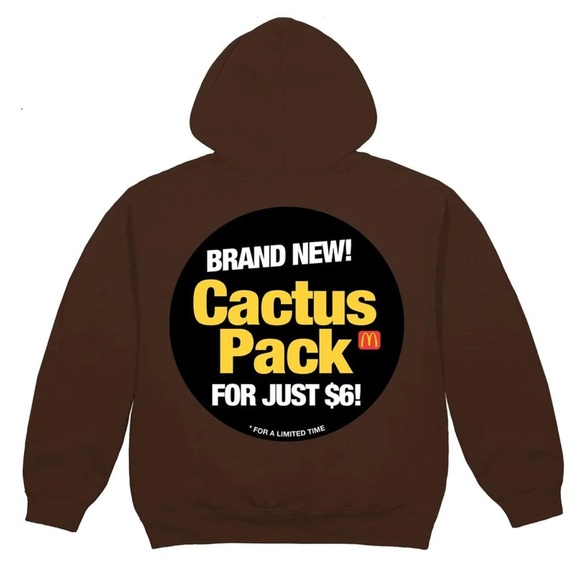 Cactus Jack by Travis Scott X McDonalds collab Cactus Pack Sticker Hoodie - L - Picture 1 of 2